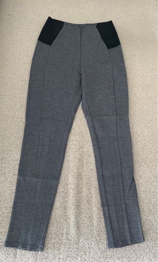 2 Leggings Gruesos Talla S   (Negro y Gris)