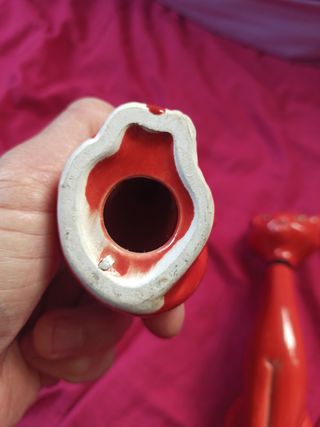 Gatti in ceramica vintage arancione