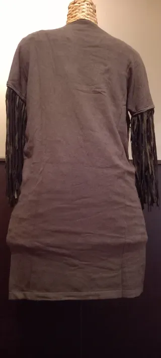 Abito maglia verde con frange