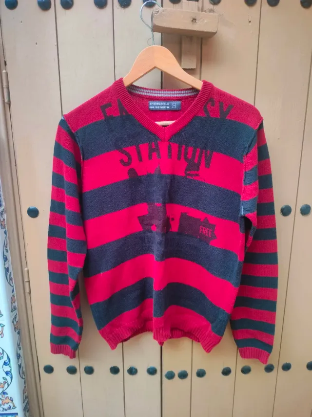 Jersey Springfield Rayas Rojo/Negro Talla S