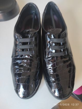 Zapatos Mujer 24HRS Talla 39 Negro Piel
