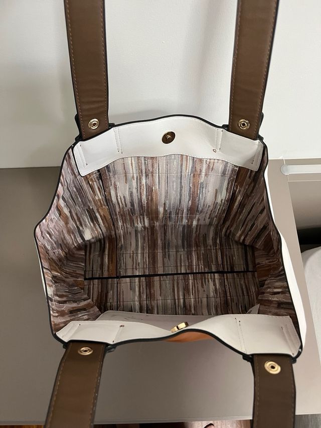 Bolso Verde Blanco y Marrón