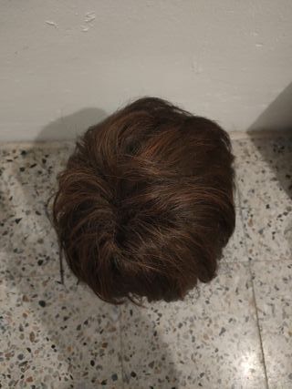 Peluca pelo natural castaño