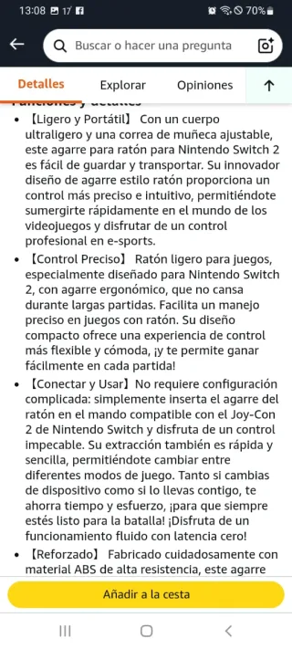 Accesorios para mando Switch
