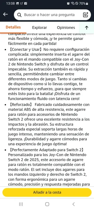 Accesorios para mando Switch