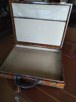 Maletín antiguo piel cocodrilo