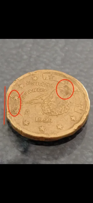 20 Céntimos España 1999 - Error