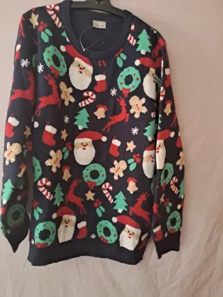 Jersey Navideño Azul Multicolor