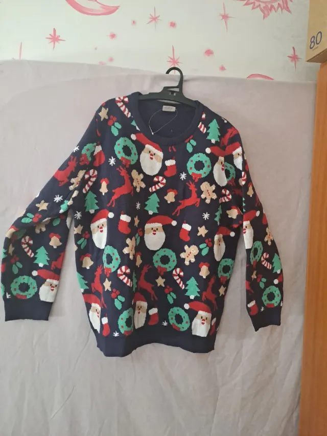 Jersey Navideño Azul Multicolor