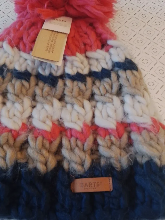Gorro Barts Multicolor con Pompón Rosa