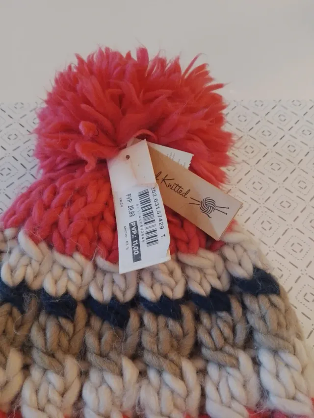Gorro Barts Multicolor con Pompón Rosa