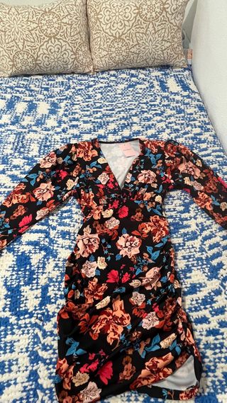 Vestido estampado floral manga larga