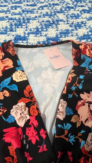 Vestido estampado floral manga larga