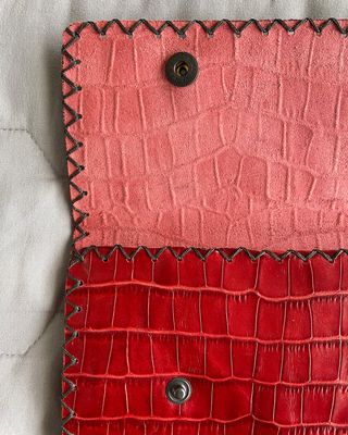 Bustina Rossa Effetto Coccodrillo Y2K Clutch