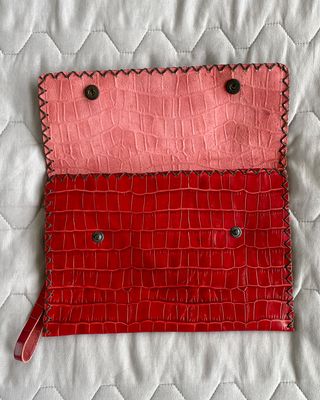 Bustina Rossa Effetto Coccodrillo Y2K Clutch