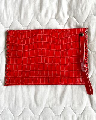 Bustina Rossa Effetto Coccodrillo Y2K Clutch