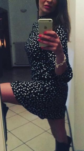 Abito a pois nero e bianco