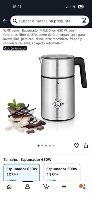 Espumador de leche WMF Cromargan.