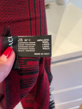 Bufanda Versace Roja y Negra