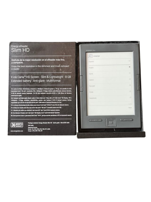 Lector E-book Energy Slim HD Gris