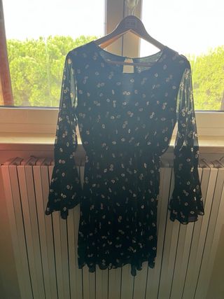 Vestito floreale nero