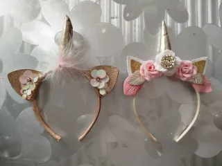 Pack 2 Diademas Unicornio Dorado y Rosa