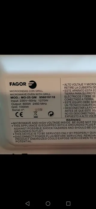 Microondas Fagor