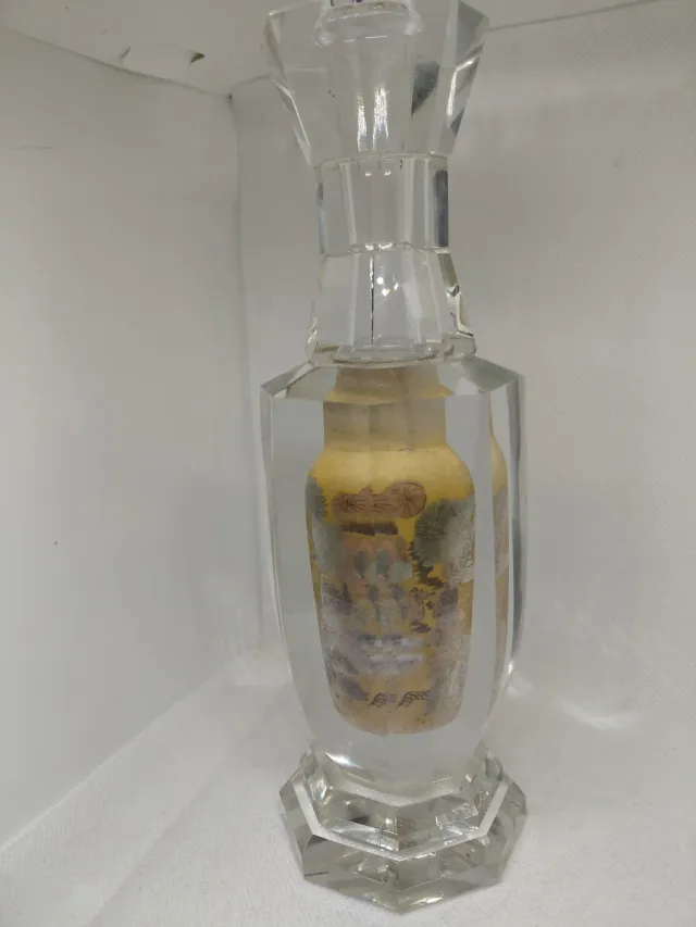 Vaso Cristallo Cinese Decorato