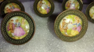 Lotes de tiradores antiguos con escenas