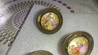 Lotes de tiradores antiguos con escenas