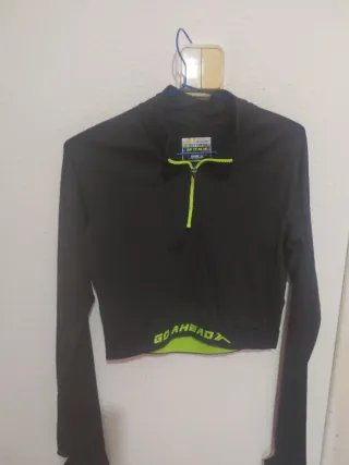 Chaqueta deportiva mujer negra y verde Talla S