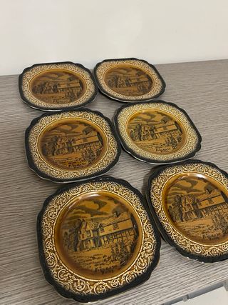 Set 6 Piatti Vintage Dolci Ceramica