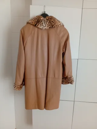 Cappotto in pelle e pelliccia vintage