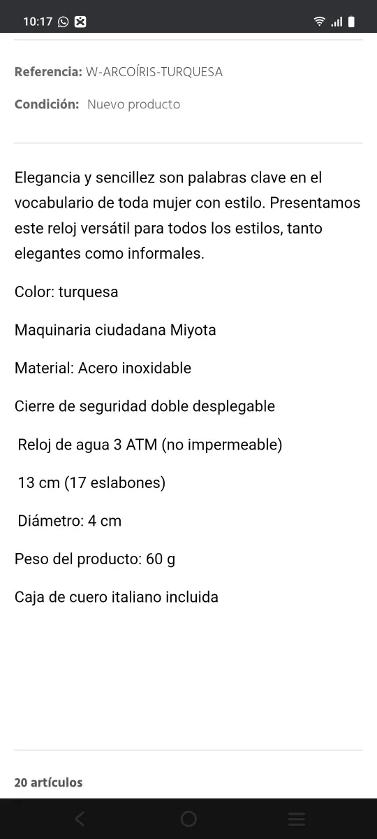 Reloj de pulsera con esfera azul