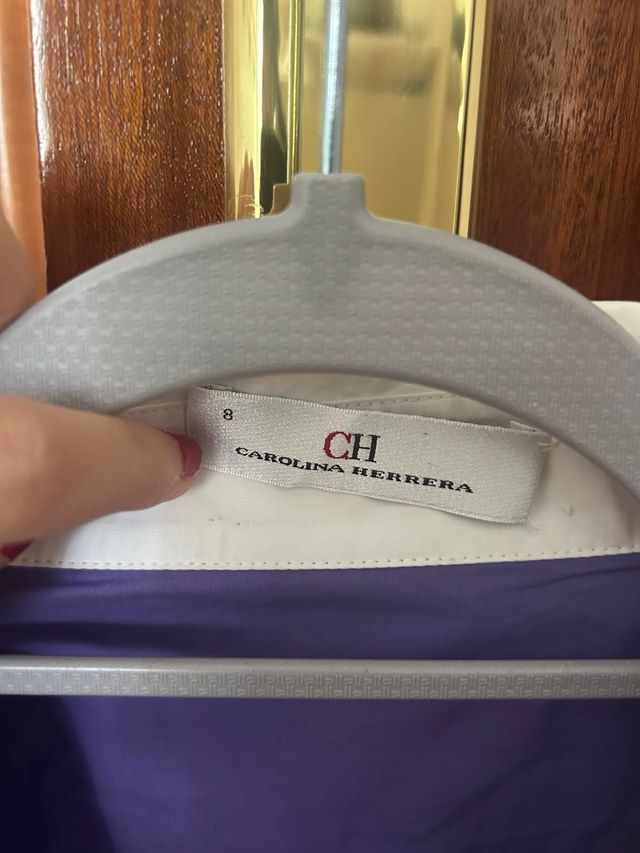 Camisa Carolina Herrera Morado/Blanco