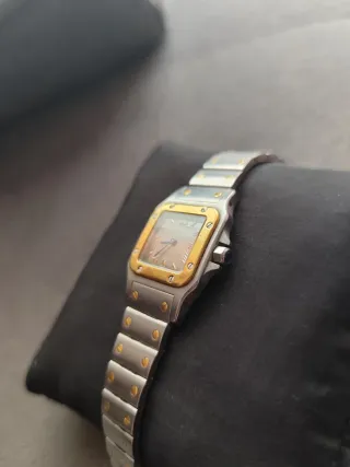 Reloj Cartier Santos Original Oro/Plata