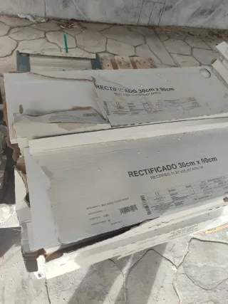 11 Cajas Baldosas Blancas Rectificadas 30x90