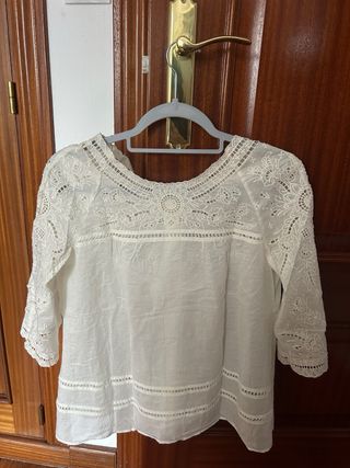 Blusa Purificación García Blanca Encaje