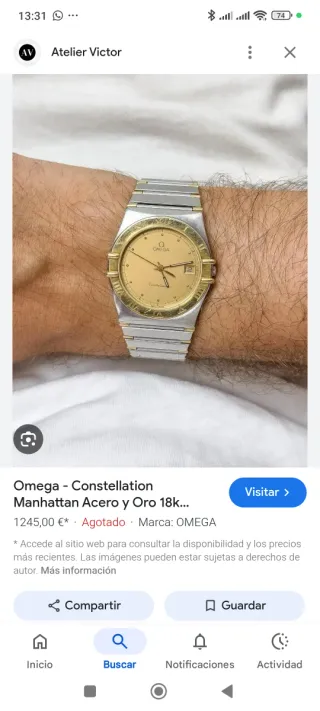 Reloj Omega Constellation Oro y Plata