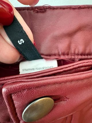 Pantalón polipiel Calzedonia Burdeos