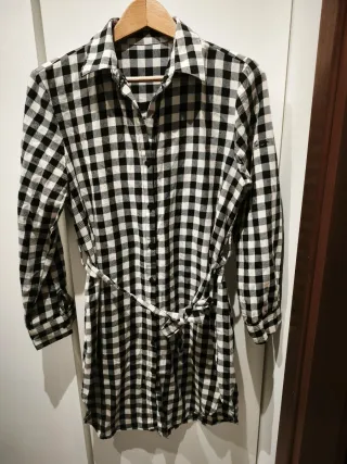 Vestito a quadri bianco e nero