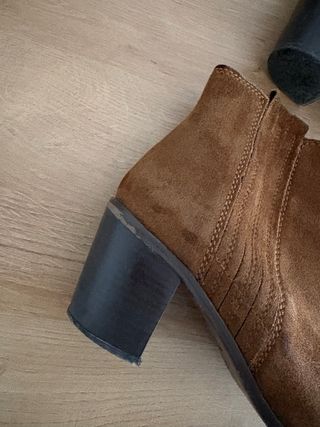 Botines Mango Piel Marrones