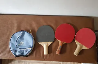 Funda y 3 palas ping pong
