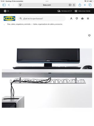 Organizador de cables horizontal gris plata