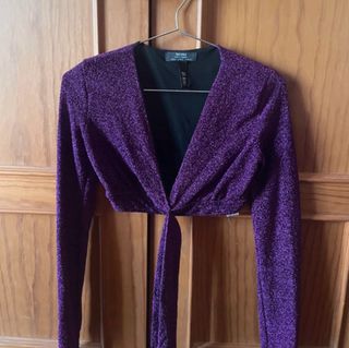 Top Bershka Morado Brillo