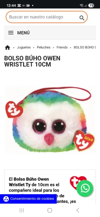 Vendo bolsito infantil de peluche búho