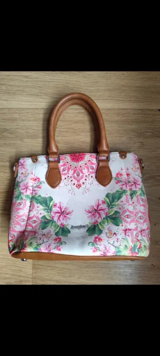 Bolso Desigual Flores Rosa y Blanco