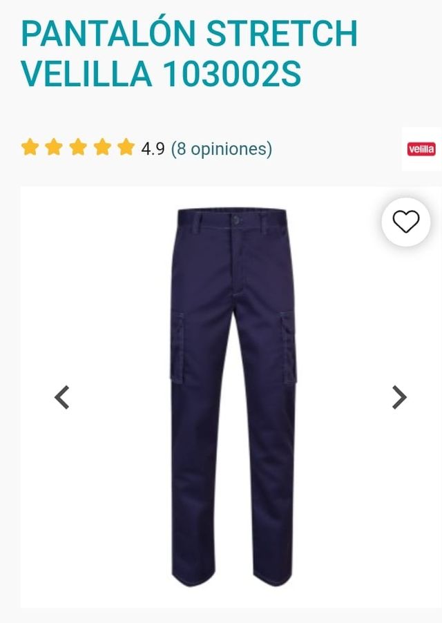 Pantalón Velilla Stretch Multibolsillos Azul