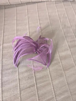 Tocado de boda morado y rosa