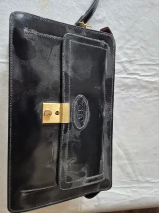 Bolso de mano hombre negro cuero